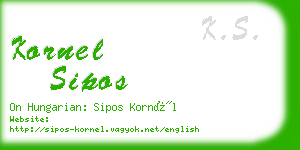 kornel sipos business card